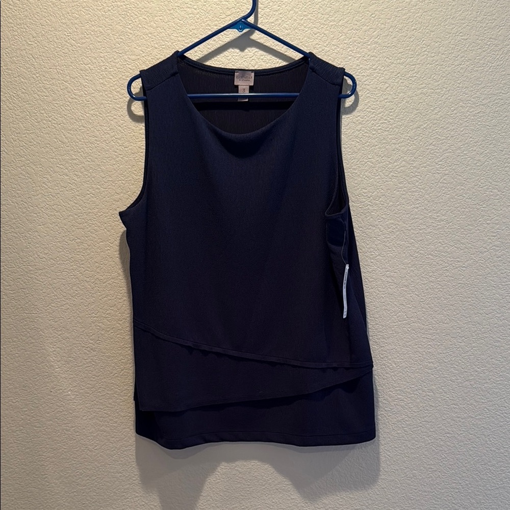 Chico's Navy Asymmetrical designed Sleeveless Tank Top